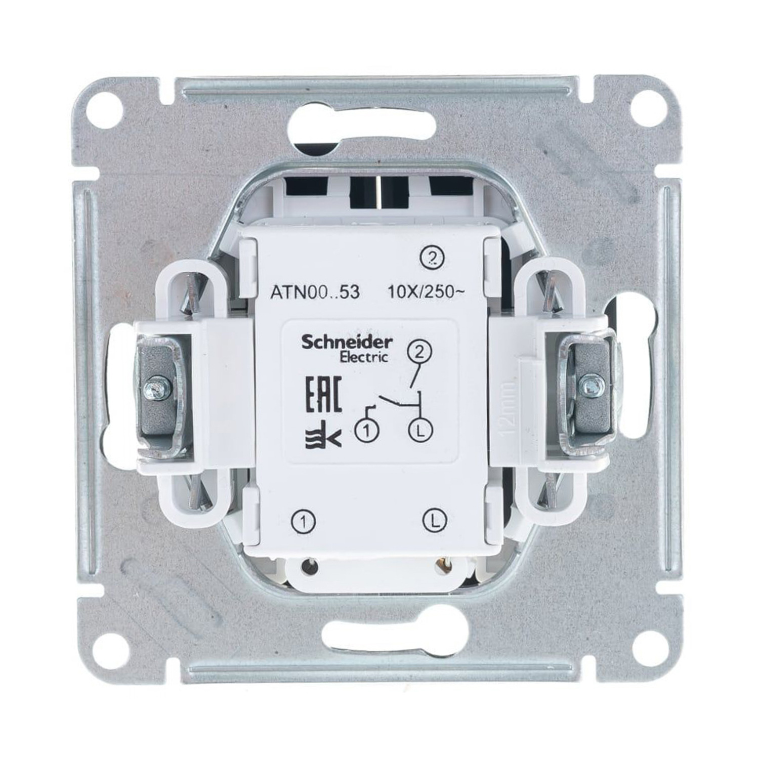 Механизм выключателя "ATLAS DESIGN" 2кл. карбон с подсветкой 10АХ  SchE ATN001053 *5/20