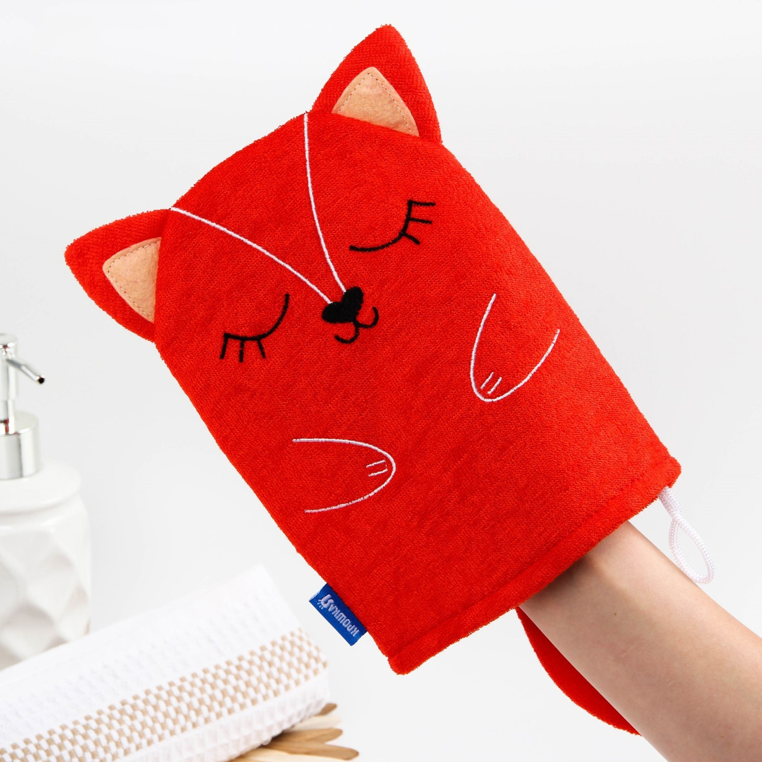 яяяИгрушка-мочалка для купания "Лисичка" из махры   3612503