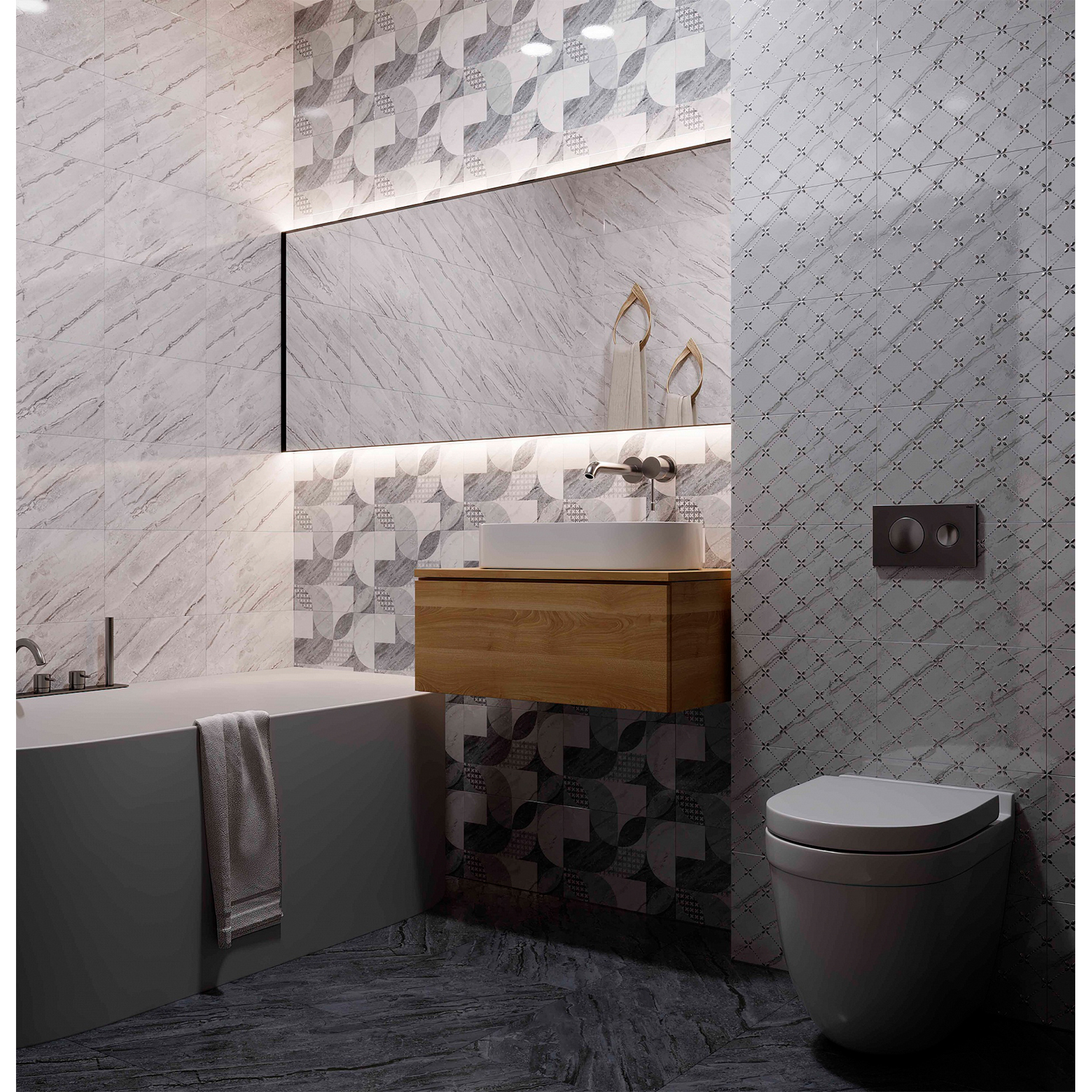 Плитка настенная Тулуза светлая 250*350*7 сортовая (0,088*18=1,58*54) Axima ВКЗ