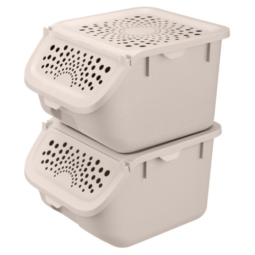 Контейнер д/овощей пластм. 7,8л 275Х240Х175мм Св.-Бежевый арт.434293034  ("Бытпласт")  *1/6