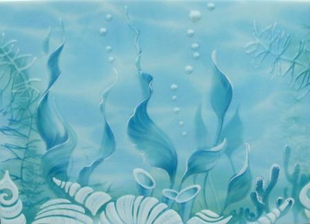 яяяДекор Лазурь (Б) Морское дно бирюзовый 250*350 (1*9) Березакерамика