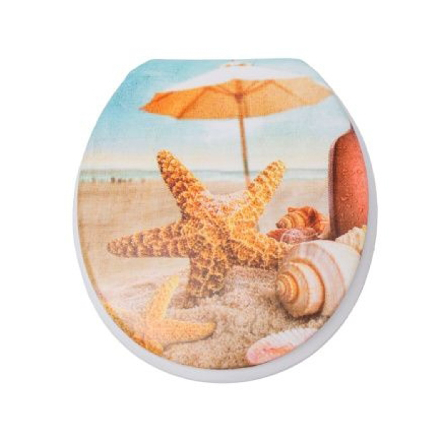 Сиденье для унитаза Delphinium Морской бриз, 41х36х4 см, мульти Сиденье для унитаза Delphinium Морской бриз, 41х36х4 см, мульти