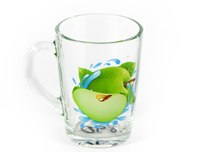 Кружка стекло 300мл "Капучино" с рис."Полезное яблоко" 07с1334 ДЗ ПЯ ("ОСЗ" Гусь-Хрустальный) *20