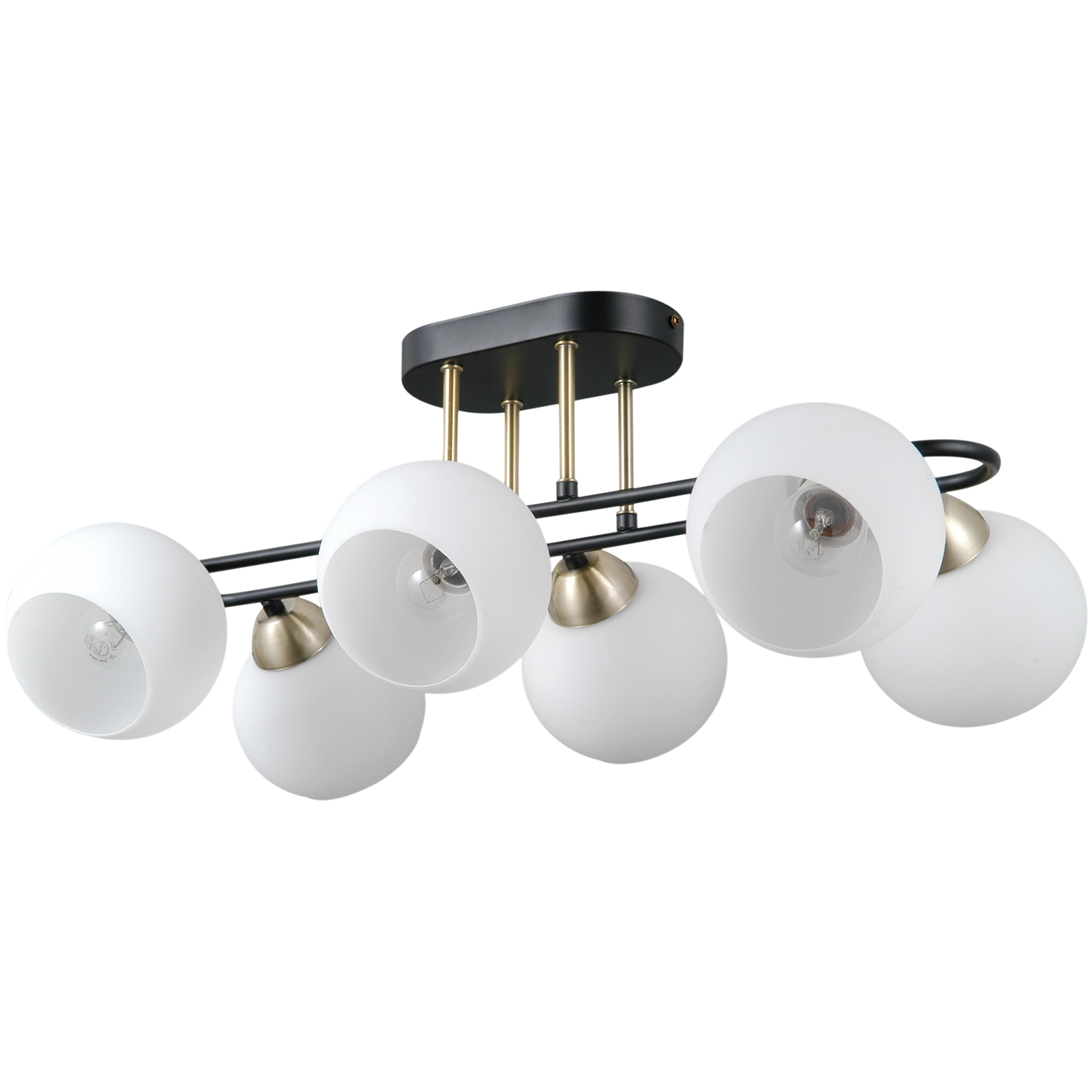 Светильник потолочный IL0790-6CSQ-25 BK AB TRENTO 40Вт Е27 S=36м2  *1