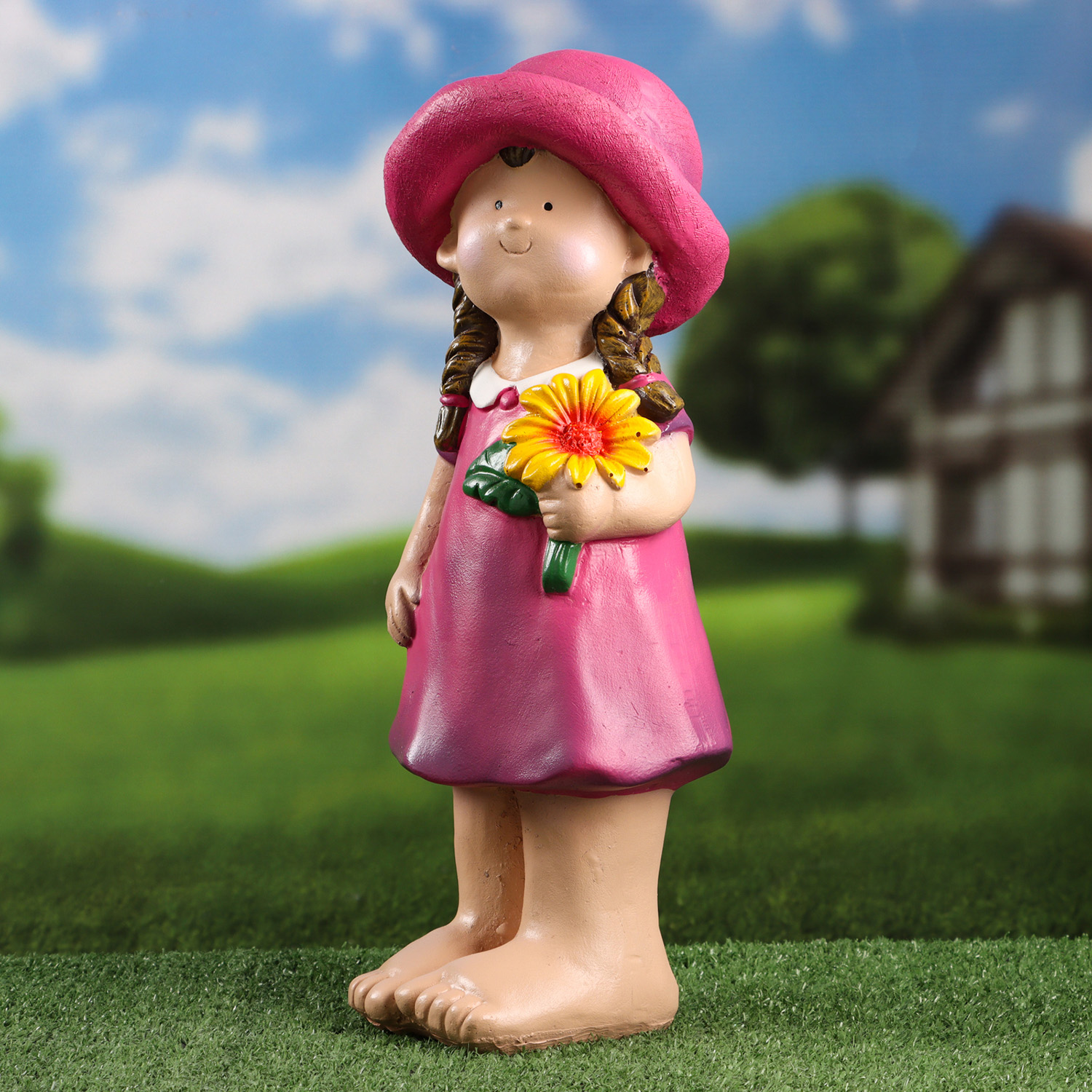 Садовая фигура "Девочка Галя с цветком" 43х16см   10349462