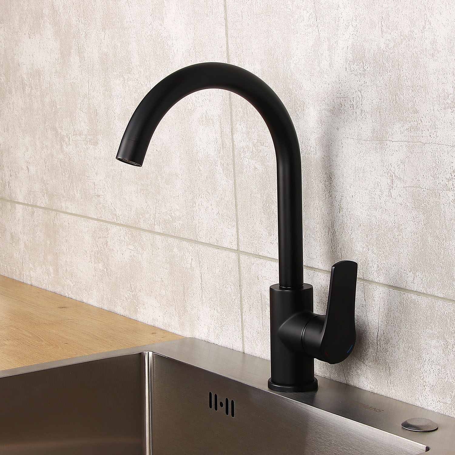 Смеситель для кухни Meal Milardo M01BLJ0M05 высокий излив, черный *1/10