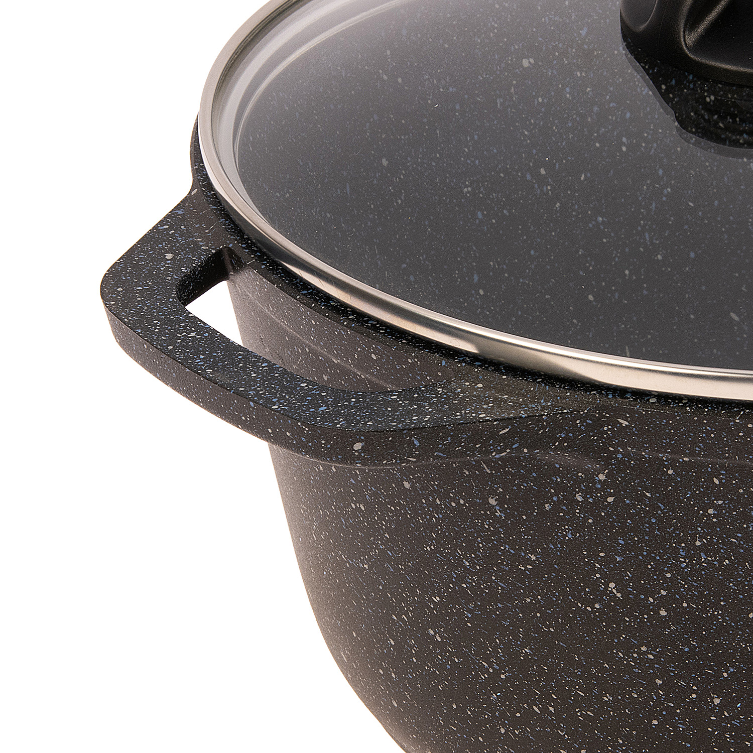 Кастрюля алюмин. антипригарная "Kukmara" "Granit" black 4,5л Стекл.кр. кгч45а *1/3