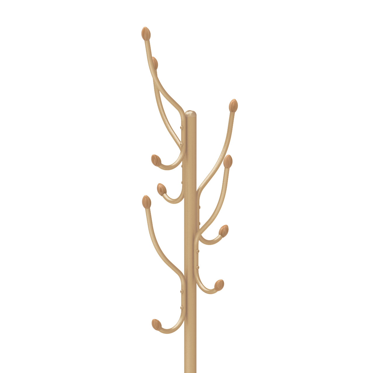 Вешалка напольная "Стойка" с кругл.осн., 5кр. с дерев.након.,выс.1,95м Золотой ВКО1/З ("Ника") *1