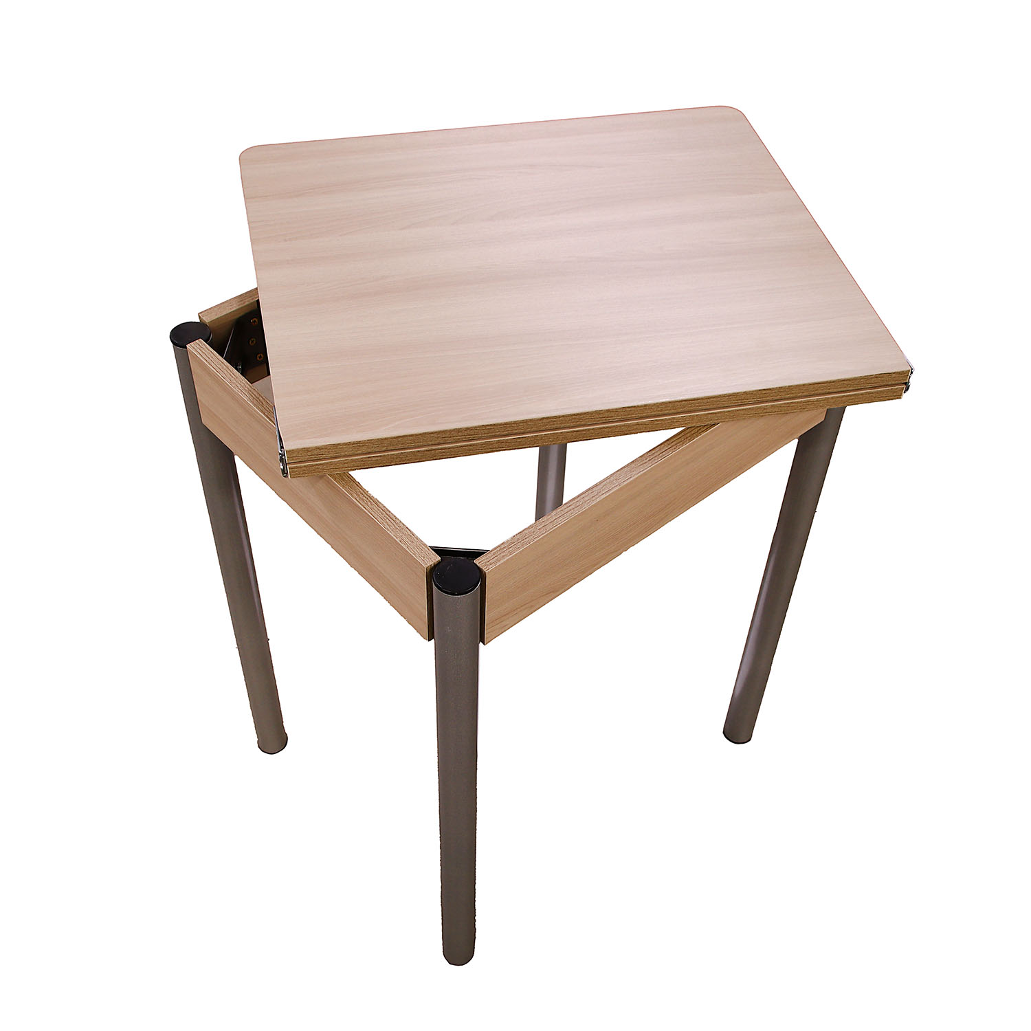 Стол расклад.ломберный МИНИ ЛДСП Ясень шимо светлый + 4 опоры металл. 40мм Металлик*1