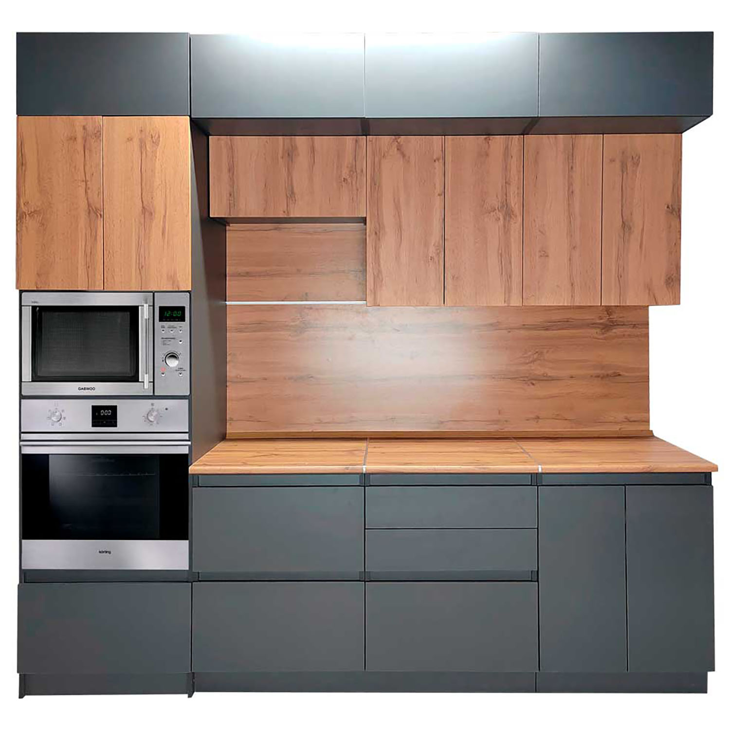 Шкаф напольный 600х850х600 мм BROZEX-WOOD Camellia, с двумя дверцами, с ящиком, графит