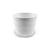 Кашпо пластм. "Классик " 1,4л d верха 150мм h104 с поддоном Белое КК 1,4 Б (Екатеринбург) *1/50