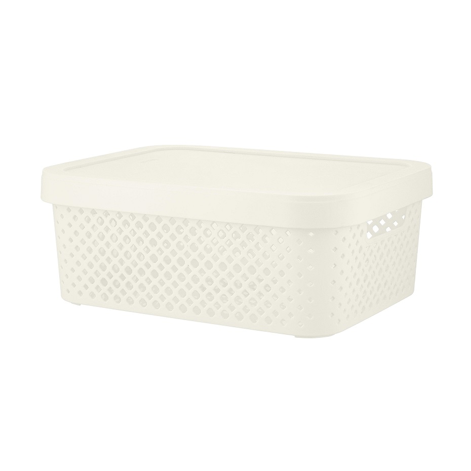 Корзина для хранения пластм. "Stockholm" 360х275х139мм с Крышкой Молочный туман PT500501048 *1/7 Корзина для хранения пластм. "Stockholm" 360х275х139мм с Крышкой Молочный туман PT500501048 *1/7