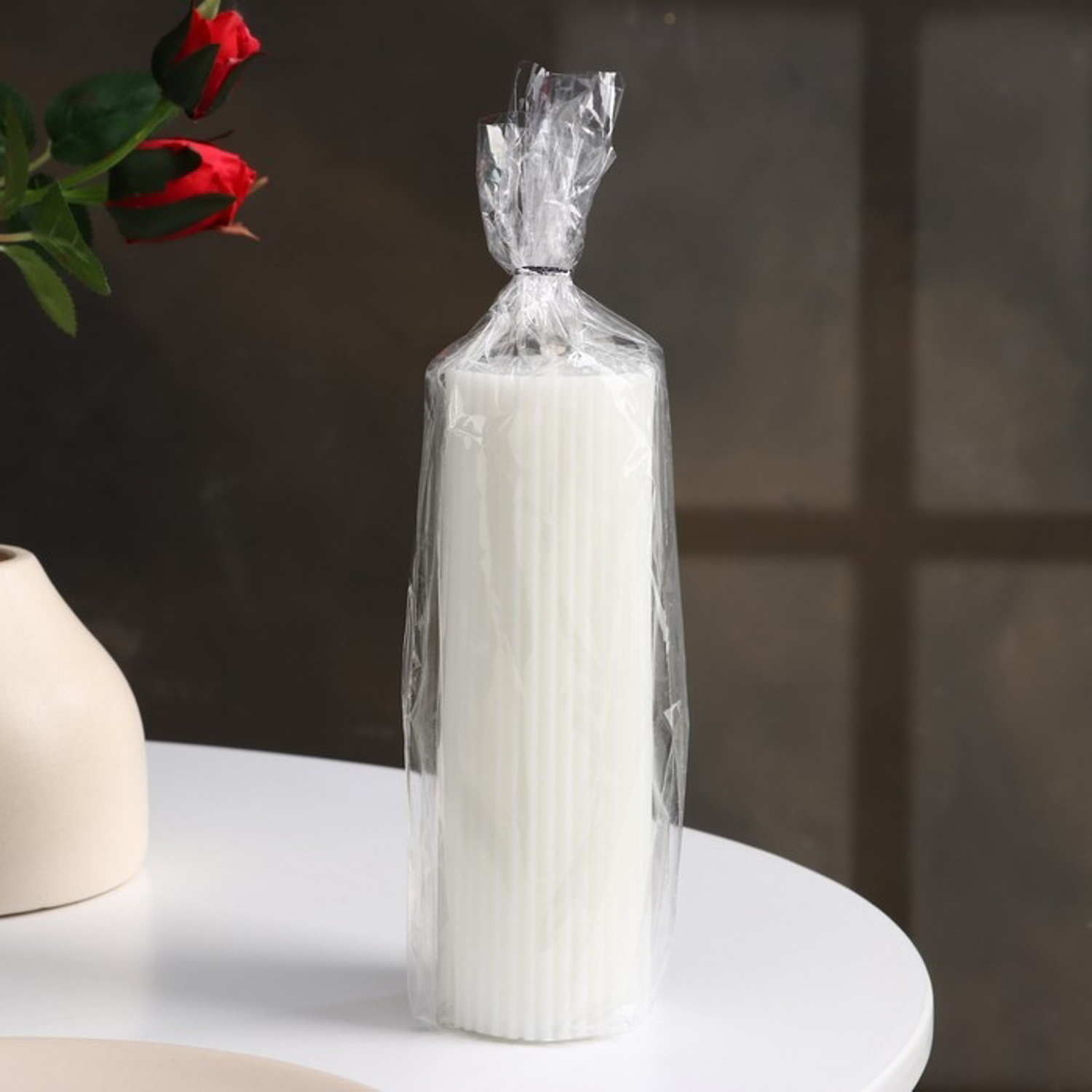 Свеча-цилиндр с гранями,5х15 см, белая, 10 ч 9889539