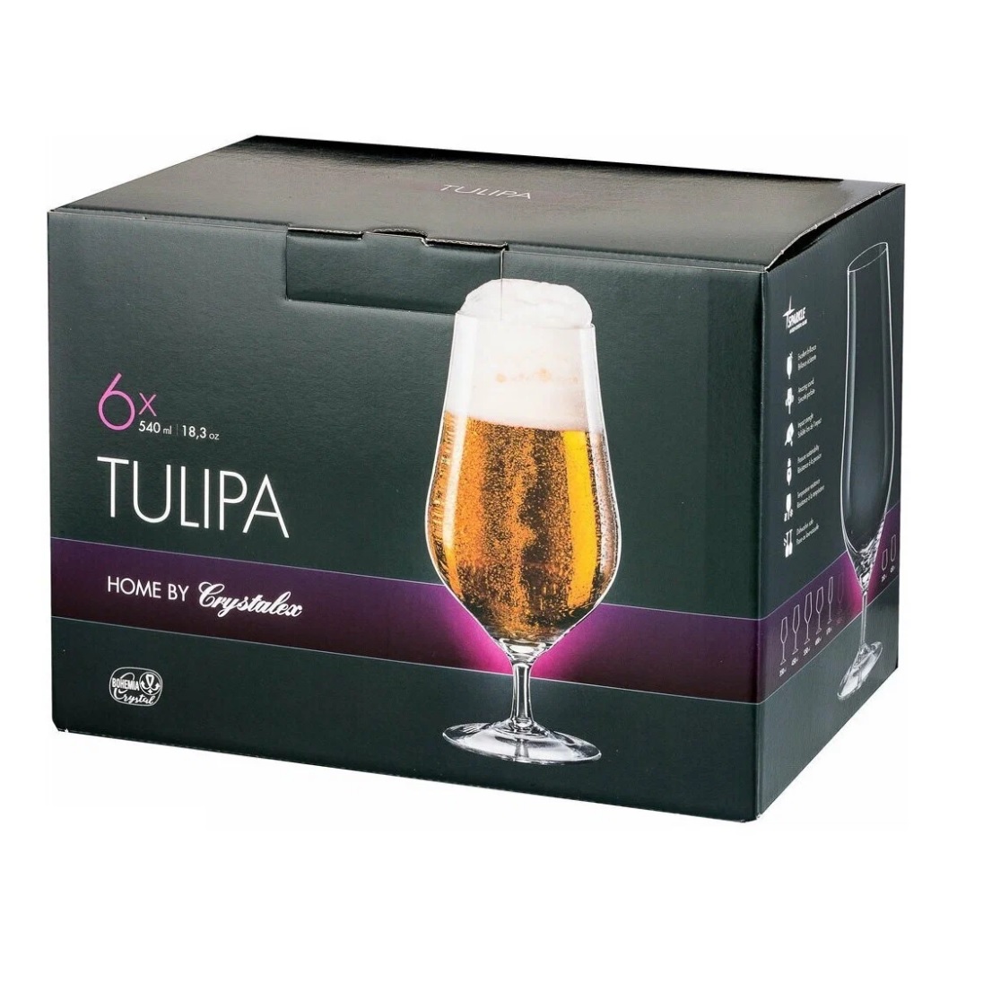 Набор бокалов для пива 540 мл Crystalex Bohemia Тулипа, 6 шт., стекло Набор бокалов для пива 540 мл Crystalex Bohemia Тулипа, 6 шт., стекло