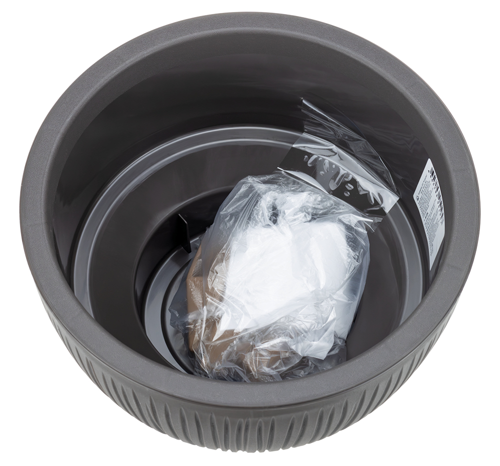 Кашпо пластм. "Петалис"  4,2л d верха 255мм h185мм со вставкой Корич. ратанг М3254 "М-Пластика" *1/4