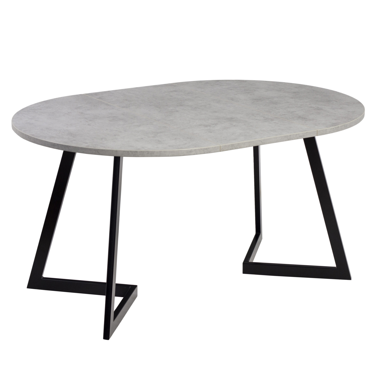 Стол раздв.РИМ 940*940мм ЛДСП EGGER Бетон Чикаго светлый+опора металл. Черный матовый *1