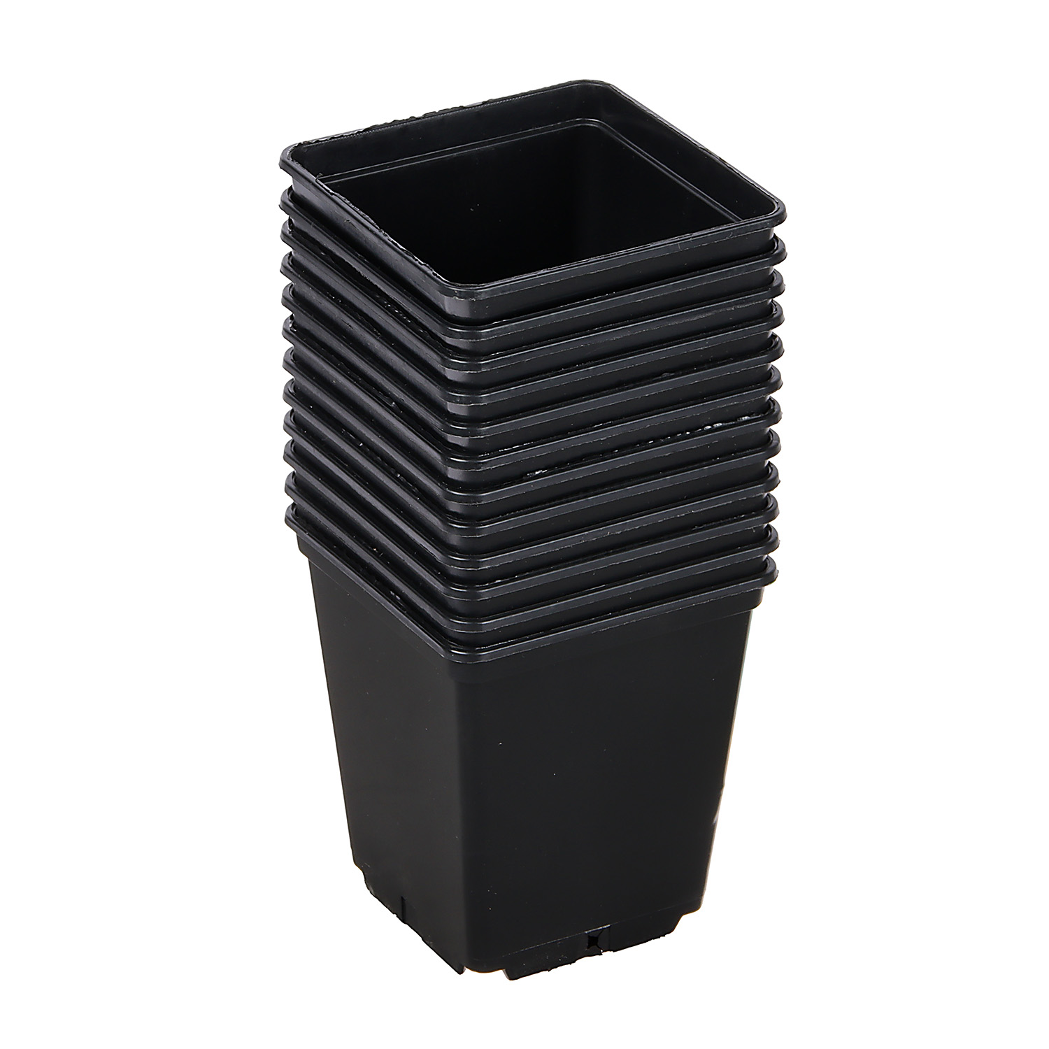 Набор горшков для рассады пластм. (0,25л *12шт) квадратный черный А5520чр (Ангора)  *1/160