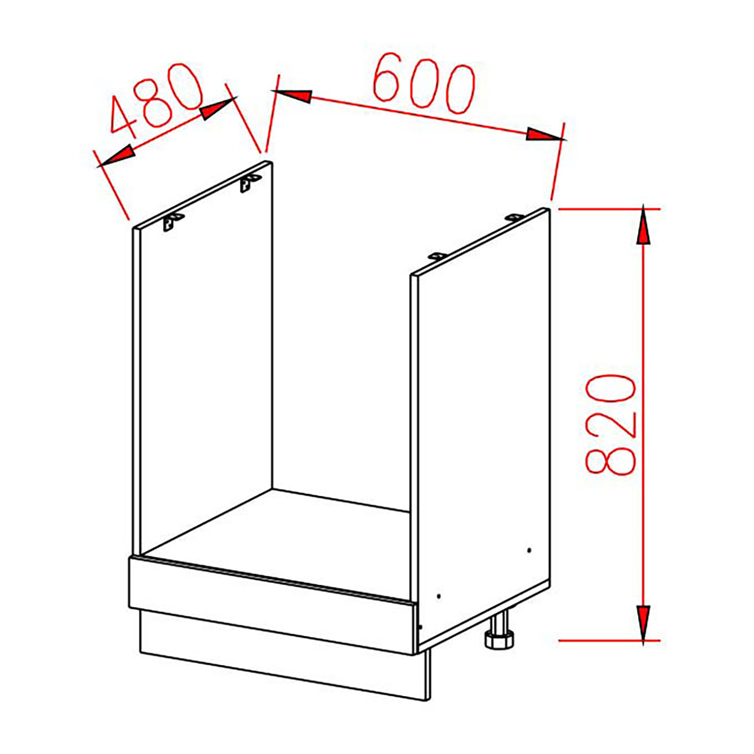 Шкаф напольный 600х850х600 мм BROZEX-WOOD Эрика, для духового шкафа, грейдж / ясень грей софт