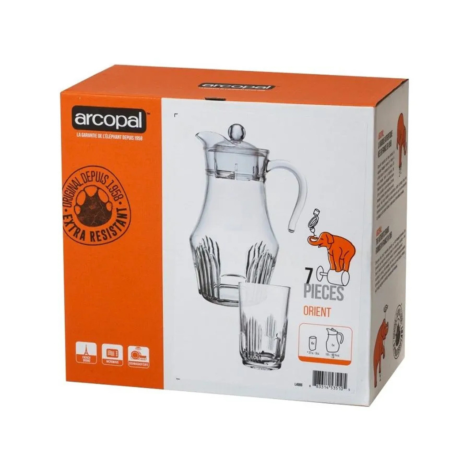 яяяL4986Набор питьевой 7пр ОРИЕНТ 1,8л+6*270мл (1/3)