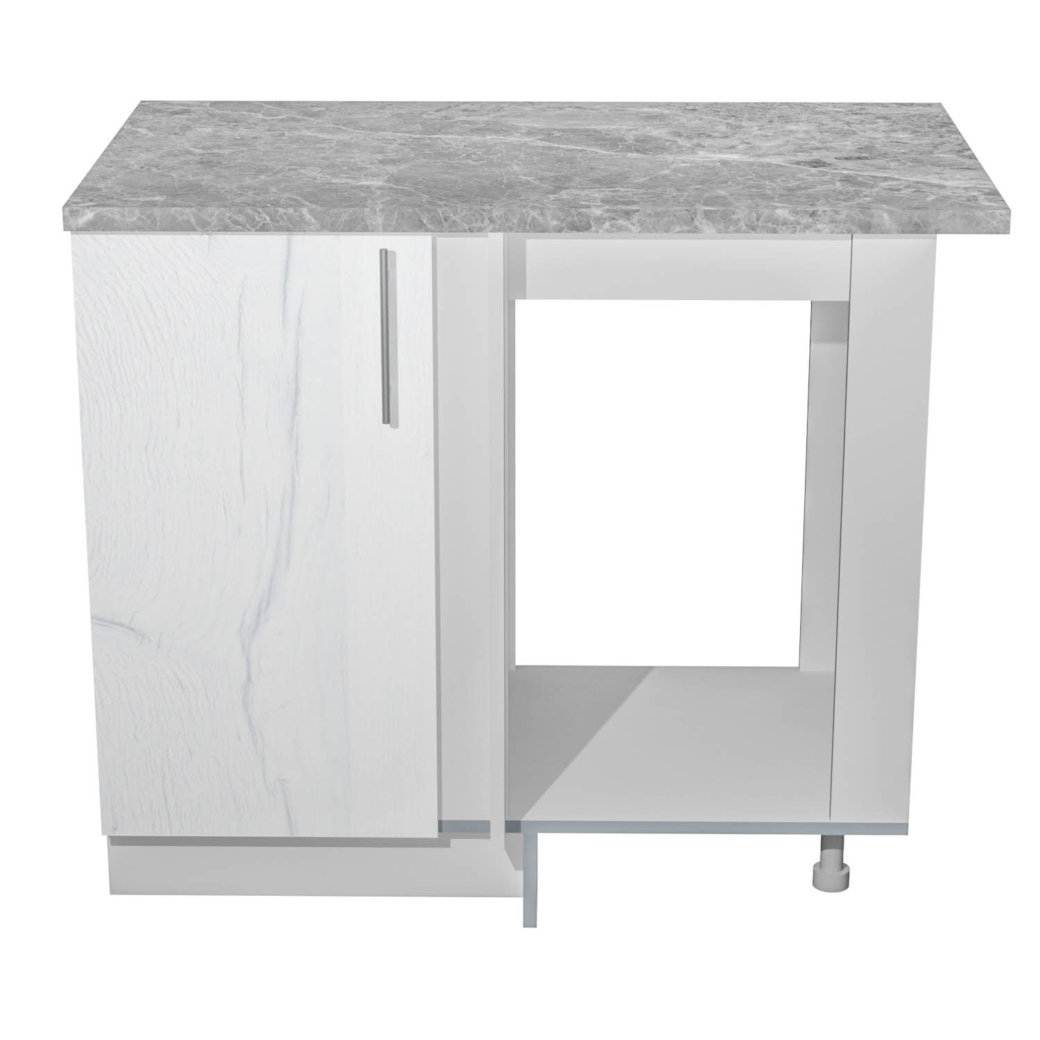 Шкаф напольный угловой 1000х850х600 мм BROZEX-WOOD Camellia, правый, с дверцей, серый / юта