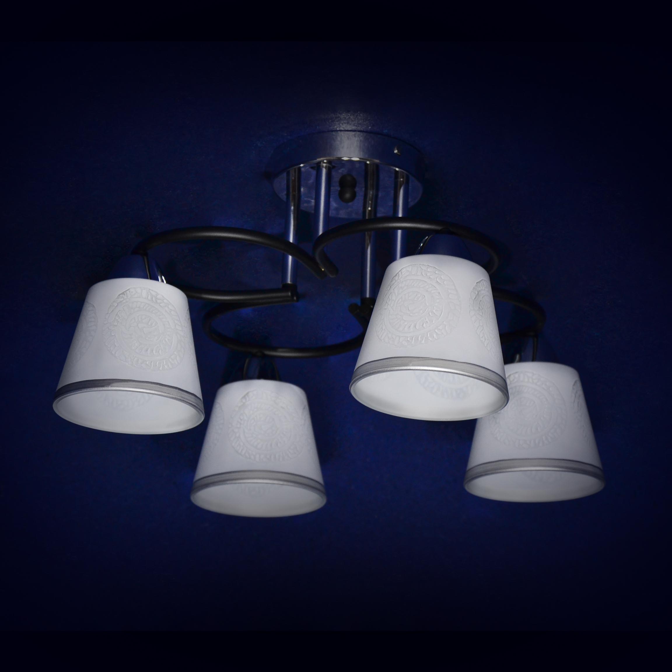 Люстра А2307/4 BK+CH 4*40Вт Е27 (h=280; d=480) S=20м2 VERNER LIGHTING *1