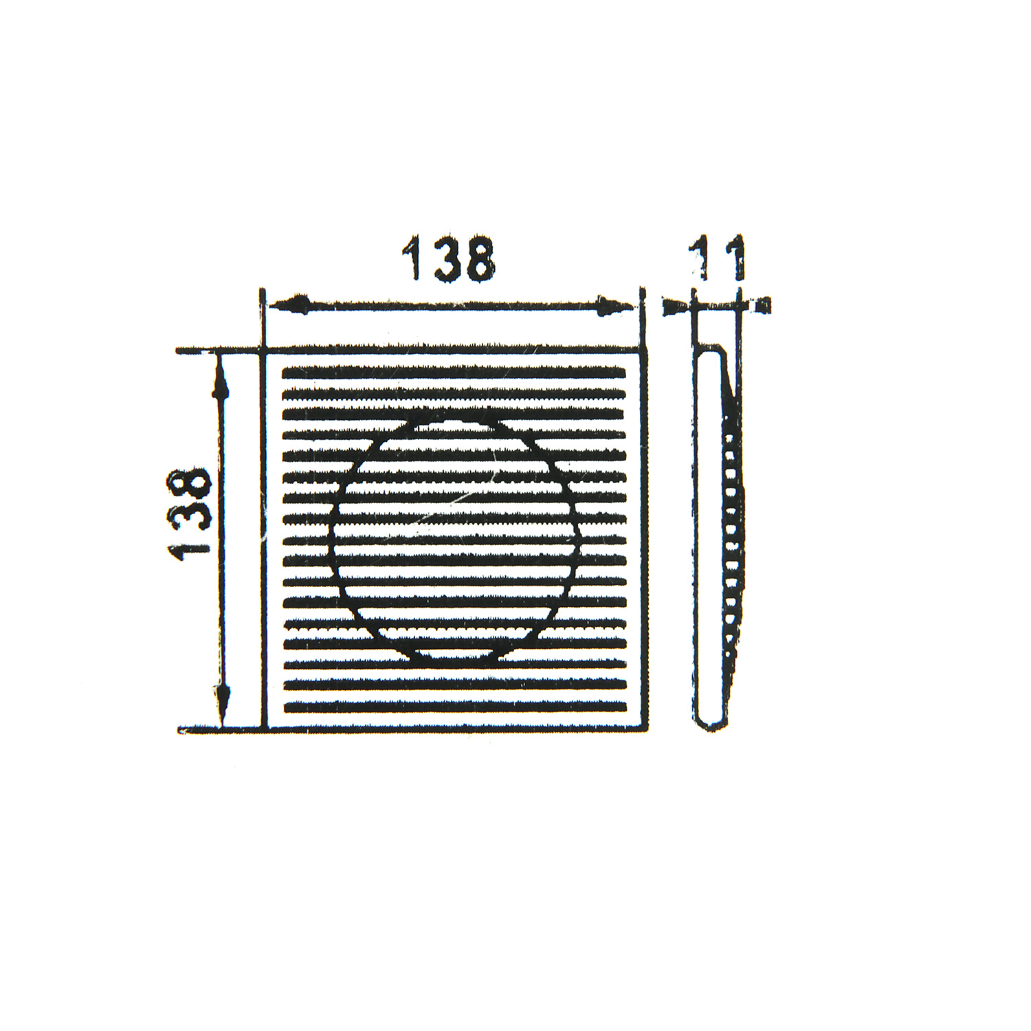 Решетка вентиляционная 138х138мм 1313Г Эковент (с сеткой, пластик) *1/85