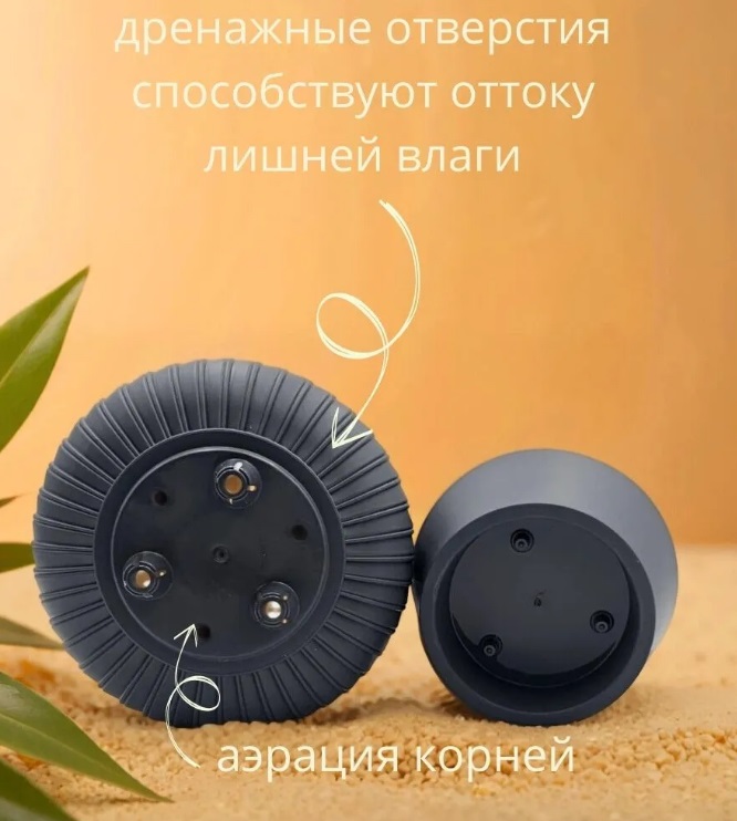 Кашпо пластм. "Бекер" 4,6л d верха 205мм h 240мм с поддоном Антрацит 5 0799 PL *1/4