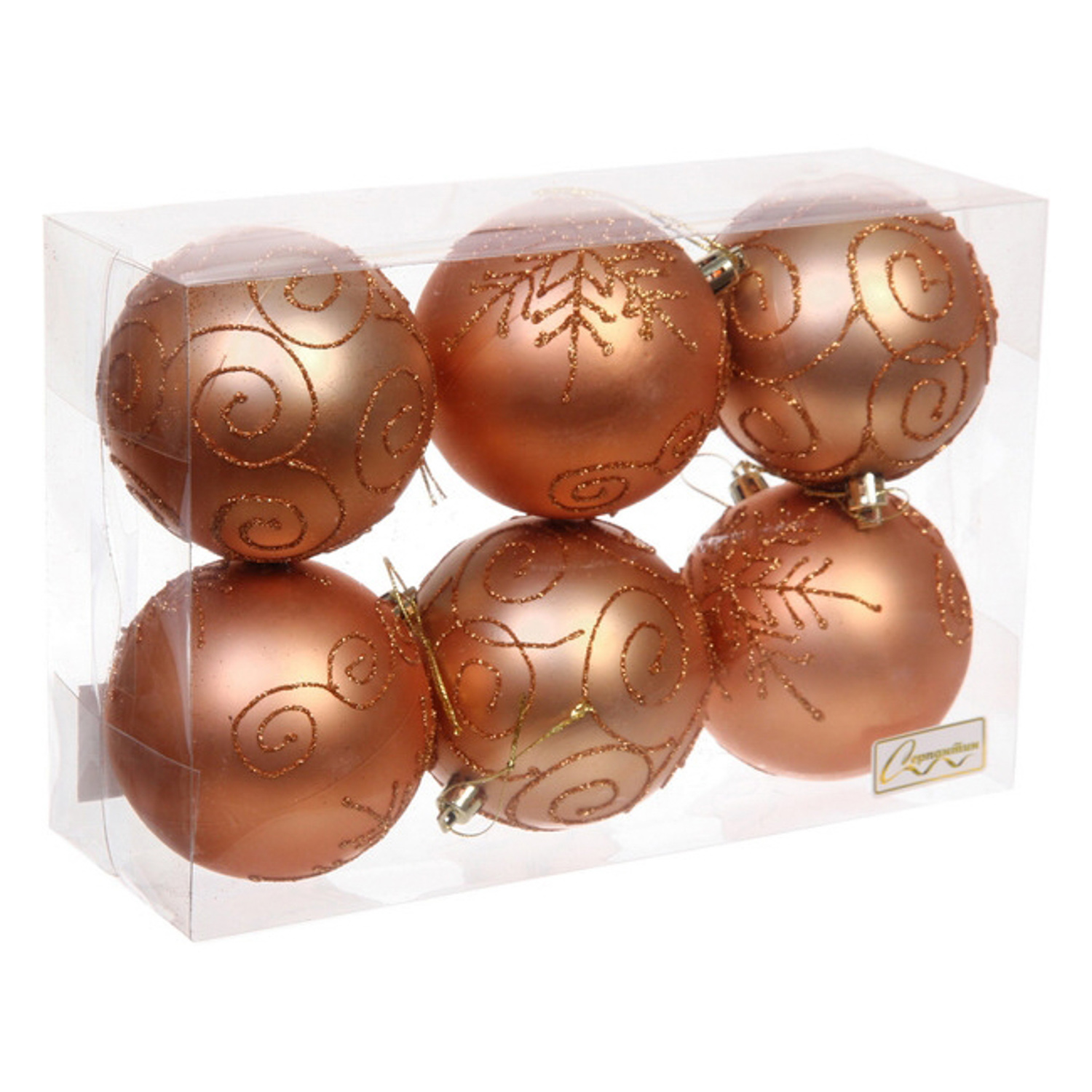 Набор шаров 8 см "Magic wish" (набор 6 шт), Шампань