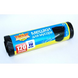 Мешки для мусора 120л*10шт толщ.40мкм КРЕПАК ПВД прочные *25