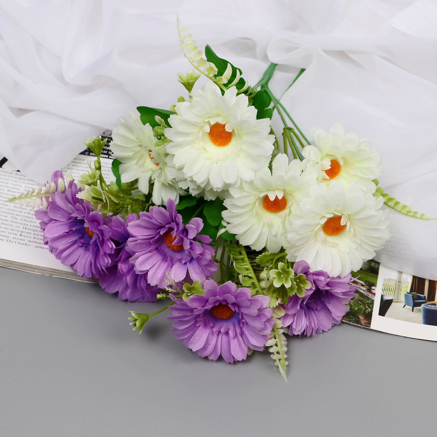 Букет "Ромашка пышная" 7х28 см, микс  9913361