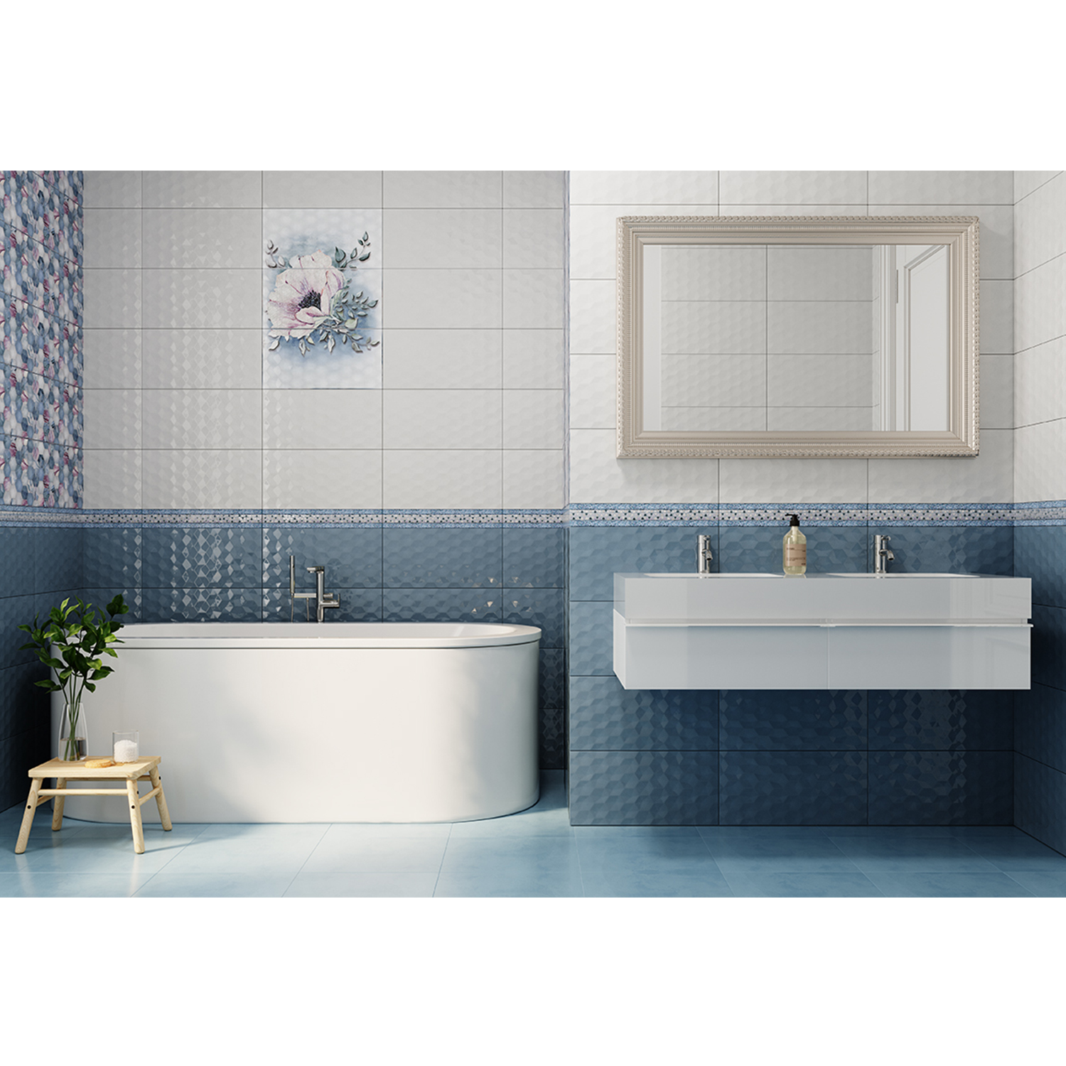 Плитка 50х25 см настенная 1.25 м² Axima Ницца, светло-серый