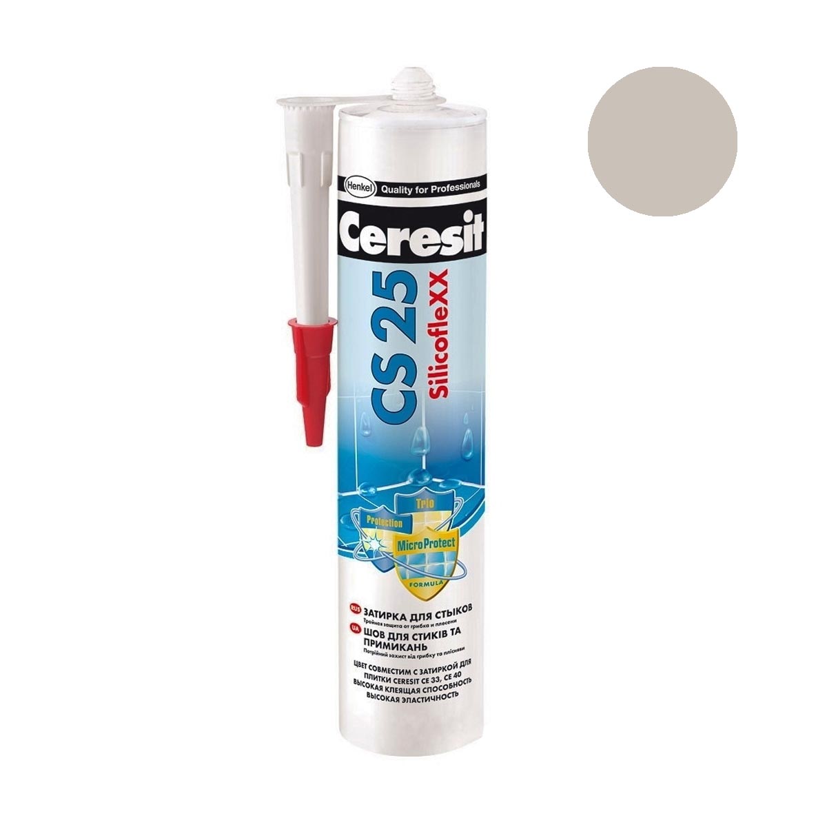 Затирка для швов 280 мл Церезит CS 25, серый