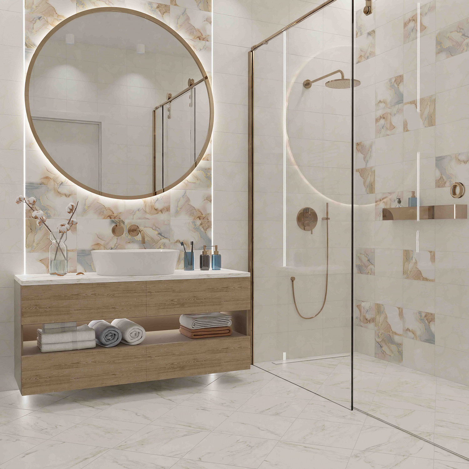 Плитка 20х30 см настенная 1.44 м² ВКЗ Челси, белая люкс