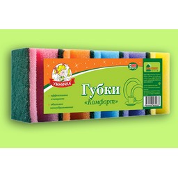 Губки д/посуды "Комфорт" 5шт "Умничка" MPU0533 ("МультиПласт") *40