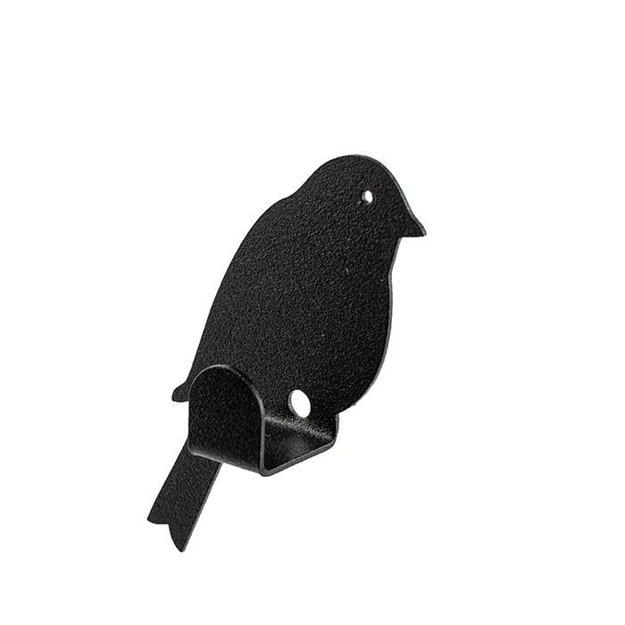 Крючок декоративные "Птичка" металл 8,5х6х2см черная Verda Line *1/102