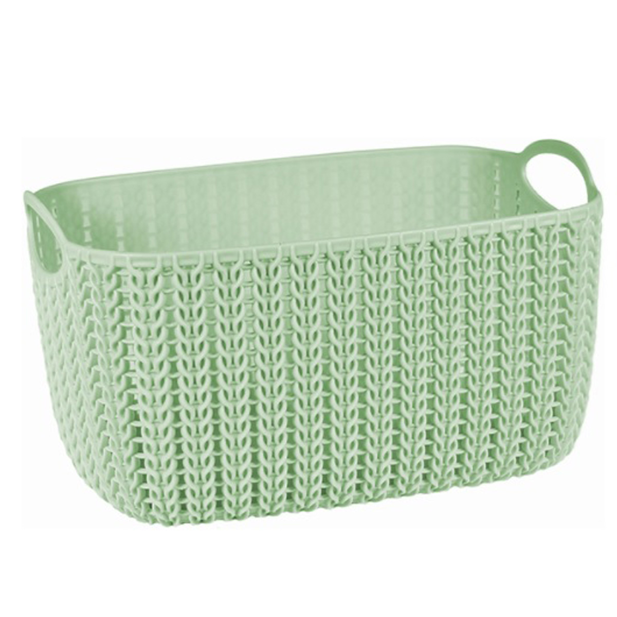 Корзина для хранения пластм. "Вязание" 290х170х190мм 7,0л фисташковый М2381 ("М-Пластика") *1/9