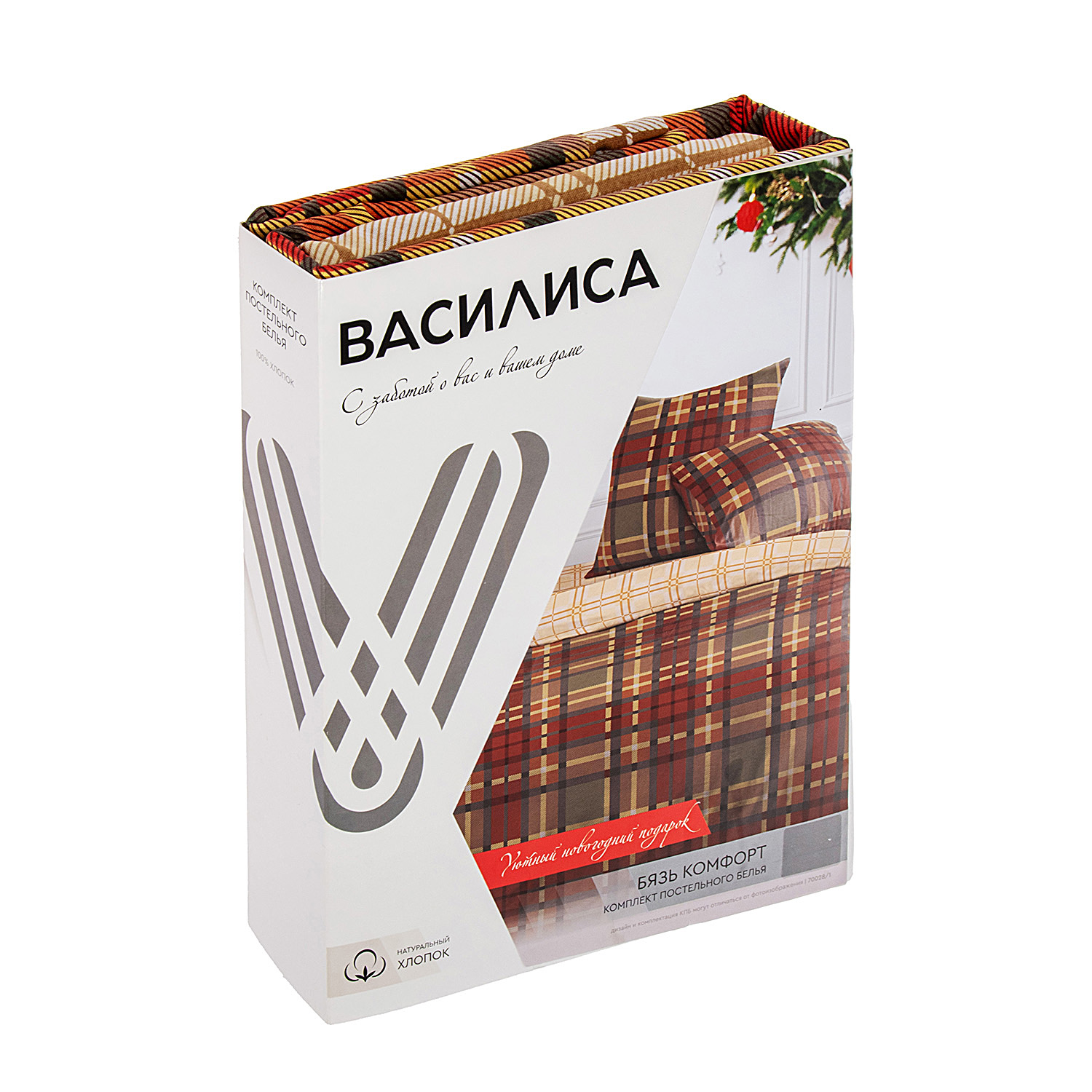 Постельное белье дуэт-М бязь Василиса 70028/1 Тартан, наволочки 70*70 - 2шт *1/4