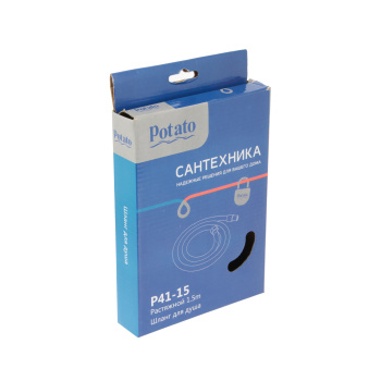 Шланг для смесителя Potato P41-15, 1.5 м, с выдвижной лейкой Шланг для смесителя Potato P41-15, 1.5 м, с выдвижной лейкой