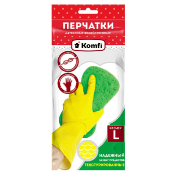 Перчатки латексные L (большой) Желтые 1пара DGL018P "Komfi" "А.Д.М." *12/240 Перчатки латексные L (большой) Желтые 1пара DGL018P "Komfi" "А.Д.М." *12/240