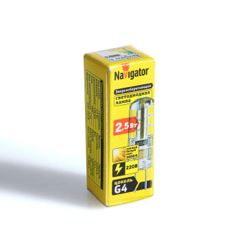 Лампа светодиодная Navigator, G4, капсула, 220 В, 2.5 Вт, 170 Лм, 3000 К, теплый белый