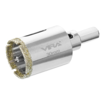 Коронка алмазная по керамике VIRA 30 мм, трехгранный хвостовик