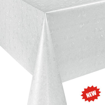 Клеёнка на нетканой основе атласная с тиснением "Star" Белая, рис.:"микс" шир.1,4м "Dekorama" *20