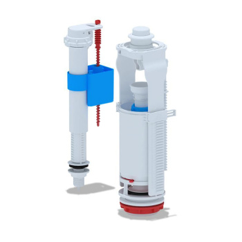 Арматура бачка АНИ Пласт, нижний подвод, кнопка белая