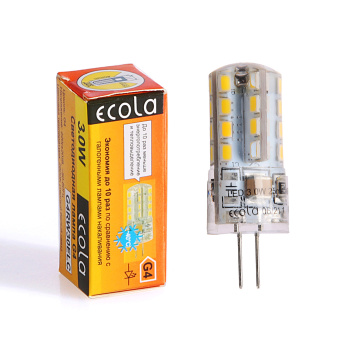 Лампа светодиодная Ecola, G4, капсула, 220 В, 3 Вт, 240 Лм, 2700 К, теплый белый