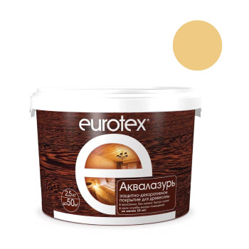 Защитно-декоративное покрытие 2.5 кг для древесины Eurotex Аквалазурь, акриловое, сосна