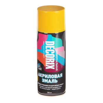 Эмаль-аэрозоль 520 мл DECORIX A07, желтая Эмаль-аэрозоль 520 мл DECORIX A07, желтая