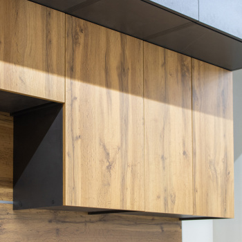 Шкаф навесной 400х676х290 мм BROZEX-WOOD Next, с дверцей, графит / дуб вотан