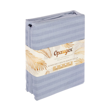 Постельное белье 1,5сп бязь-страйп Орхидея 334-8/6 серебристо-серый, наволочки 70*70 - 2шт *1/6