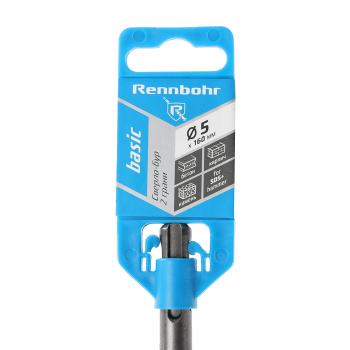 Бур по бетону 5*160мм SDS-plus 2 грани арт.690516 Rennbohr Basic *1/25/200 Бур по бетону 5*160мм SDS-plus 2 грани арт.690516 Rennbohr Basic *1/25/200