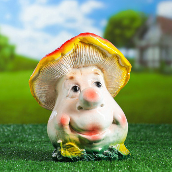 Садовая фигура "Гриб с лицом" 23см  4237585